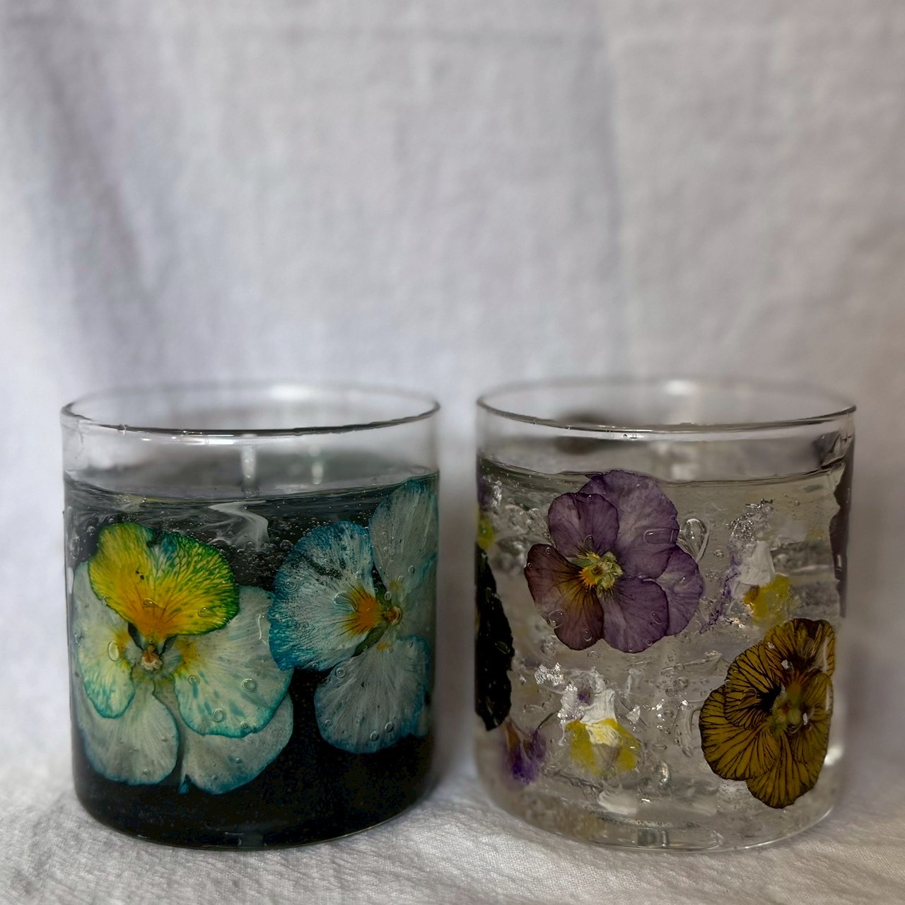 pressed flowers candleの画像